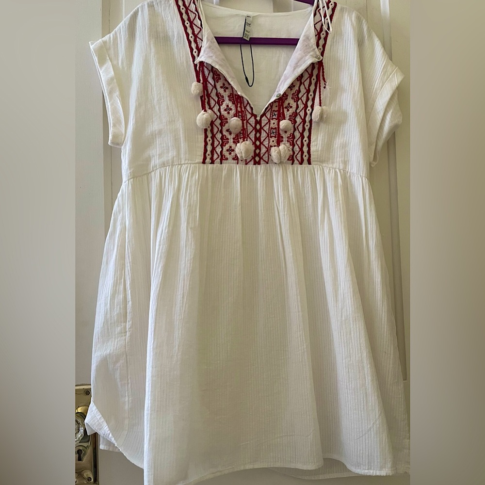 ZARA dress Medium, brand new, never worn, with pockets, white, cotton shell